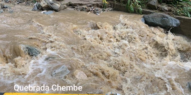 Avance . Por alta turbiedad está suspendida la captación de agua en bocatoma Chembe