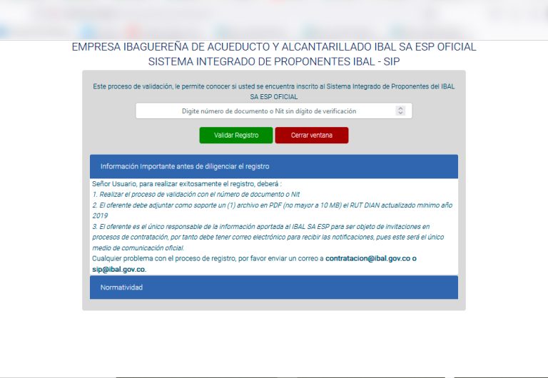 Sistema Información de proponentes (SIP)
