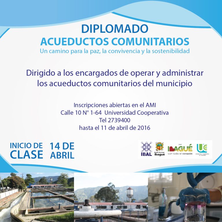 IBAL OFERTA DIPLOMADO GRATUITO PARA ACUEDUCTOS COMUNITARIOS