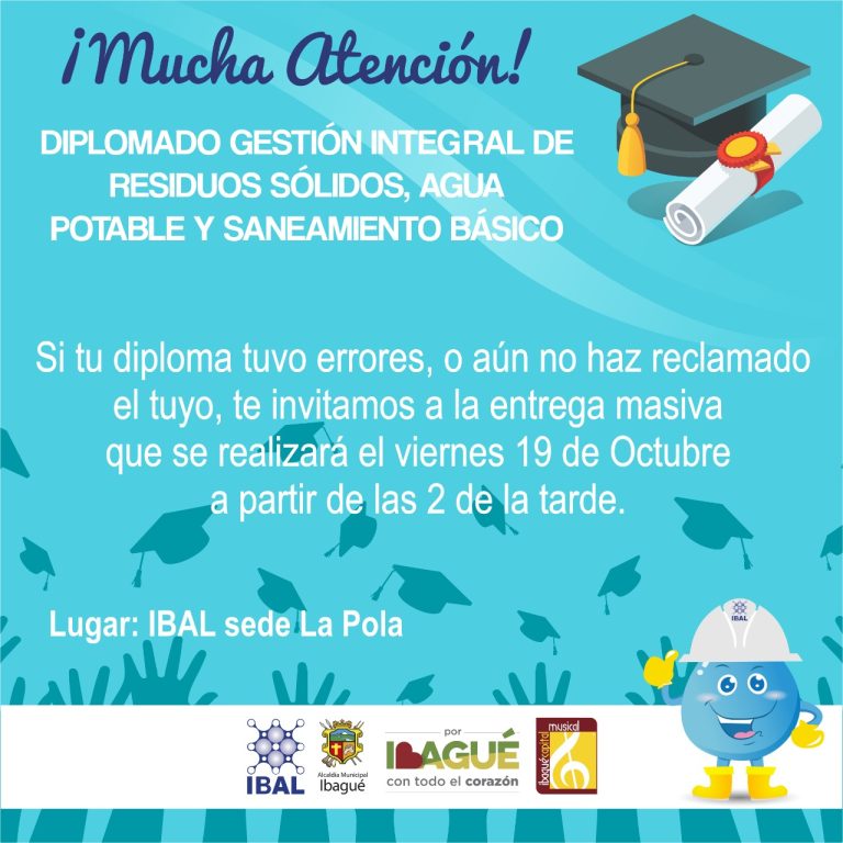 Segunda entrega de certificados del Diplomado de Gestión Integral de Residuos Sólidos, Agua Potable y Saneamiento Básico