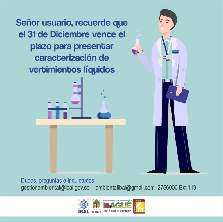 31 de diciembre último plazo para presentar caracterización de vertimientos líquidos
