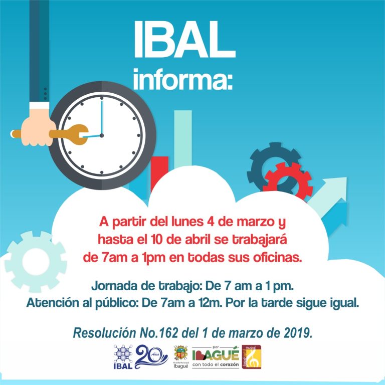 Desde el lunes 4 de marzo hasta el 10 de abril de 2019, en el IBAL se tendrá horario especial por compensación