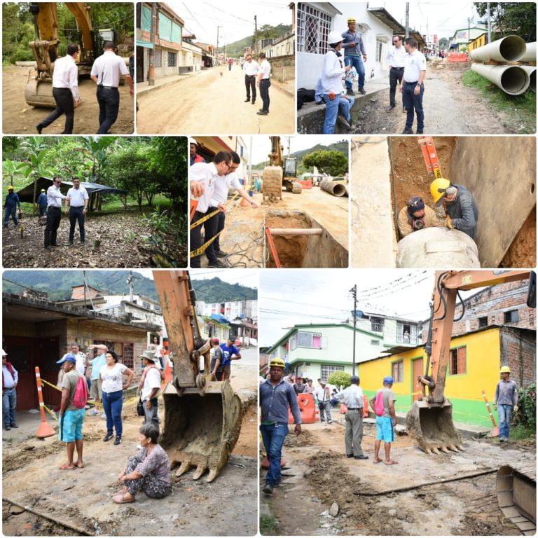 En el límite del barrio Boquerón y la Albania se presentan dificultades en la instalación de tubería por presencia de comunidad que no deja mover la maquinaria