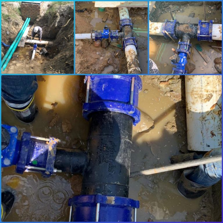 Se logró el empalme de la tubería de 8 pulgadas en la zona industrial para conectar nuevos usuarios del proyecto Torreón de Varsovia a nuestra red de acueducto