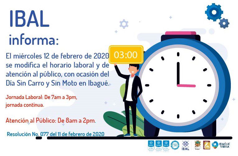 IBAL tendrá horario especial este miércoles 12 de febrero “Día sin Carro y sin Moto”