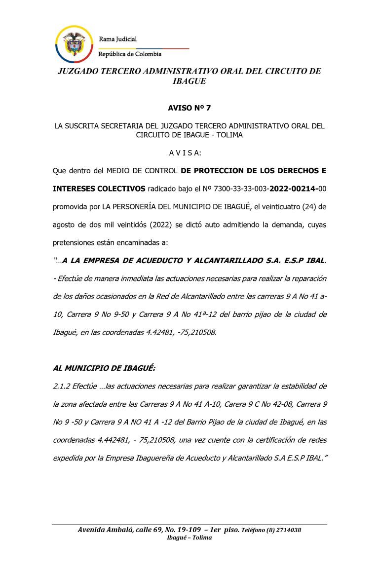 AVISO N. 007